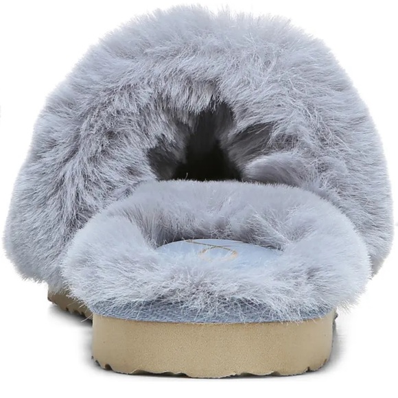 NWT Sam Edelman size 11 blue grey faux fur slipper/slide - Picture 5 of 11